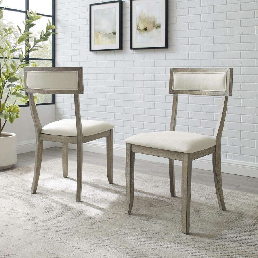 Dining * | New Alessia 2Pc Dining Chair Set Rustic Graywash 2 Chairs Crosley Cf501419-Rg