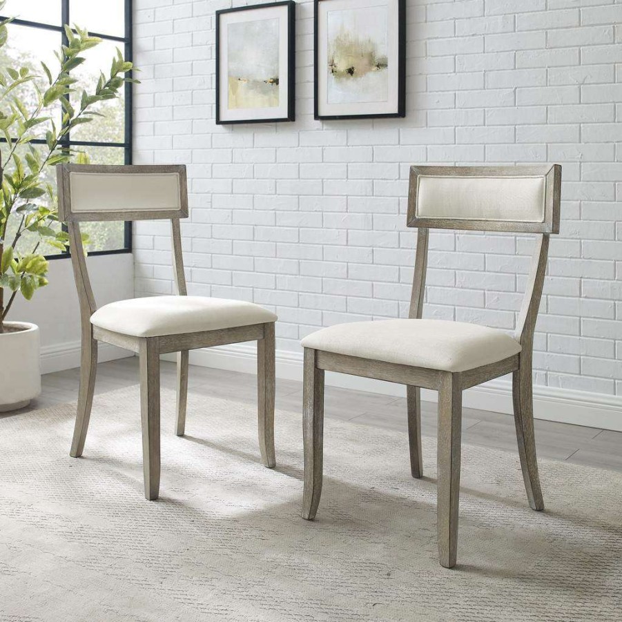 Dining * | New Alessia 2Pc Dining Chair Set Rustic Graywash 2 Chairs Crosley Cf501419-Rg