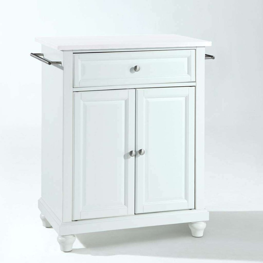 Carts & Islands * | Limited Edition Cambridge Granite Top Portable Kitchen Island/Cart White/White Crosley Kf30020Dwh