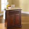 Carts & Islands * | Discount Store Alexandria Wood Top Portable Kitchen Island/Cart Mahogany/Natural Crosley Kf30021Ama