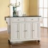 Carts & Islands * | Shop New Full Size Granite Top Kitchen Cart White/Black Crosley Kf30004Ewh