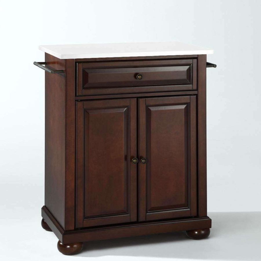 Carts & Islands * | Best Quality Alexandria Granite Top Portable Kitchen Island/Cart Mahogany/White Crosley Kf30020Ama