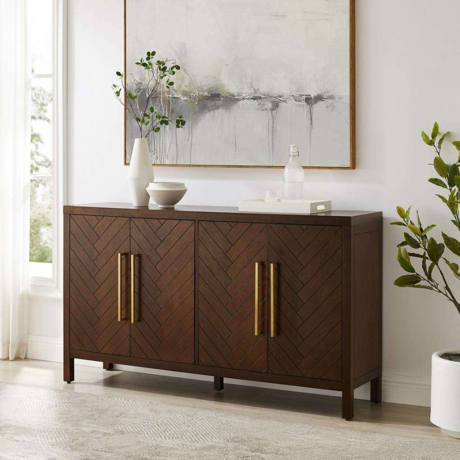 Dining * | Sale Online Darcy Sideboard Dark Brown Crosley Cf4216-Br