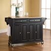 Carts & Islands * | Shop New Full Size Wood Top Kitchen Cart Black/Natural Crosley Kf30001Ebk