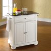 Carts & Islands * | Excellent Quality Alexandria Granite Top Portable Kitchen Island/Cart White/Black Crosley Kf30024Awh