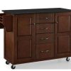 Carts & Islands * | New Eleanor Granite Top Kitchen Cart Mahogany/Black Crosley Kf30174Ema