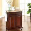 Carts & Islands * | Special Compact Wood Top Kitchen Cart Mahogany/Natural Crosley Kf30021Ema