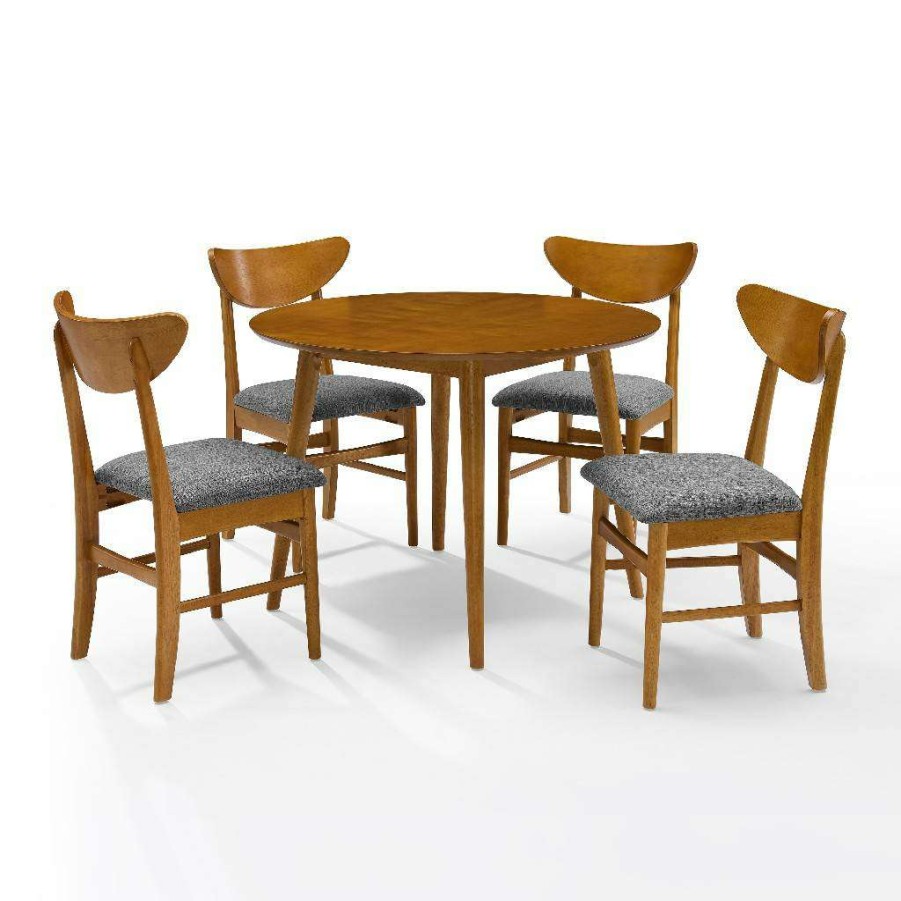 Dining * | Less Expensive Landon 5Pc Round Dining Set Acorn Table & 4 Wood Back Chairs Crosley Kf13044Ac