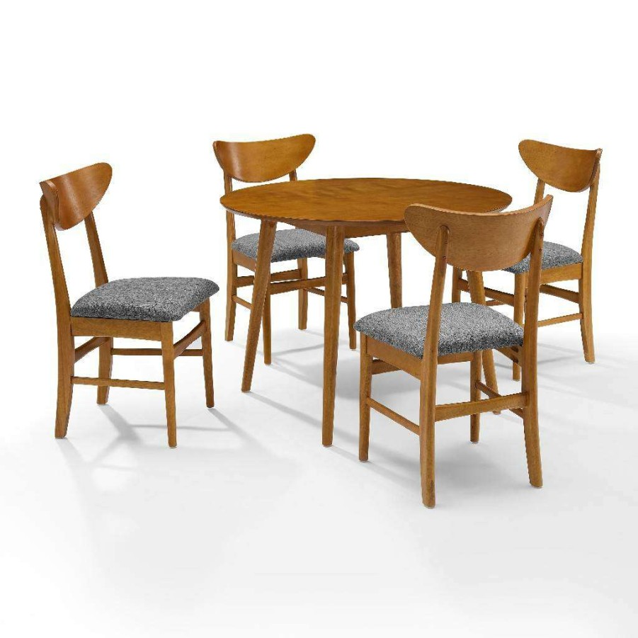 Dining * | Less Expensive Landon 5Pc Round Dining Set Acorn Table & 4 Wood Back Chairs Crosley Kf13044Ac