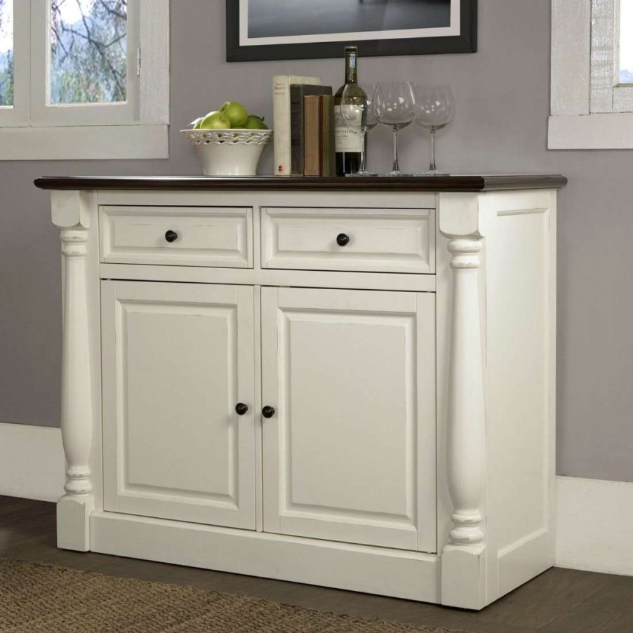 Dining * | Discount Store Shelby Sideboard Distressed White Crosley Cf4206-Wh