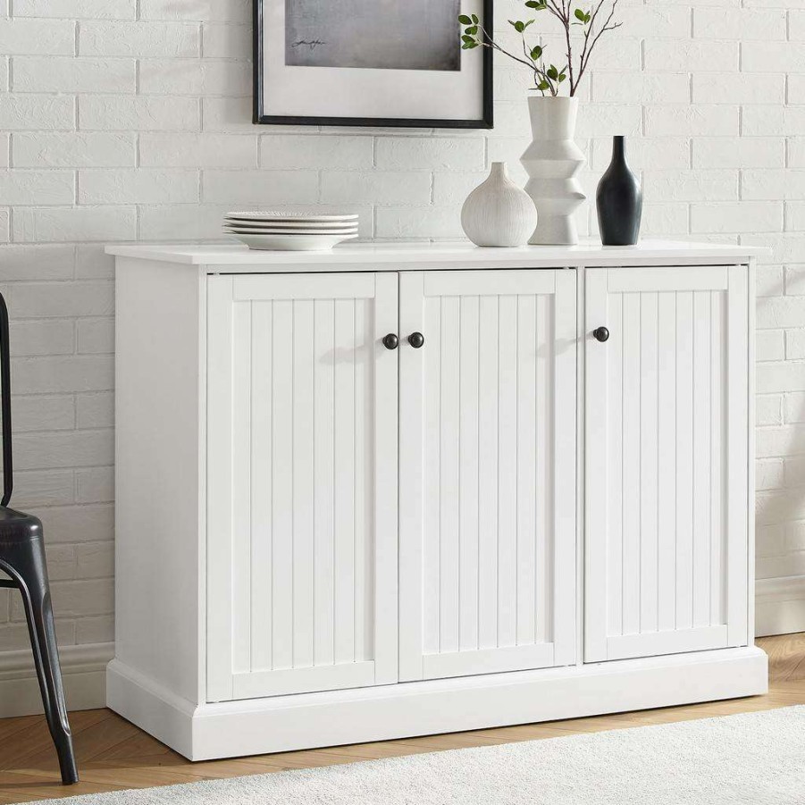 Dining * | Shop New Shoreline Sideboard White Crosley Cf4212-Wh