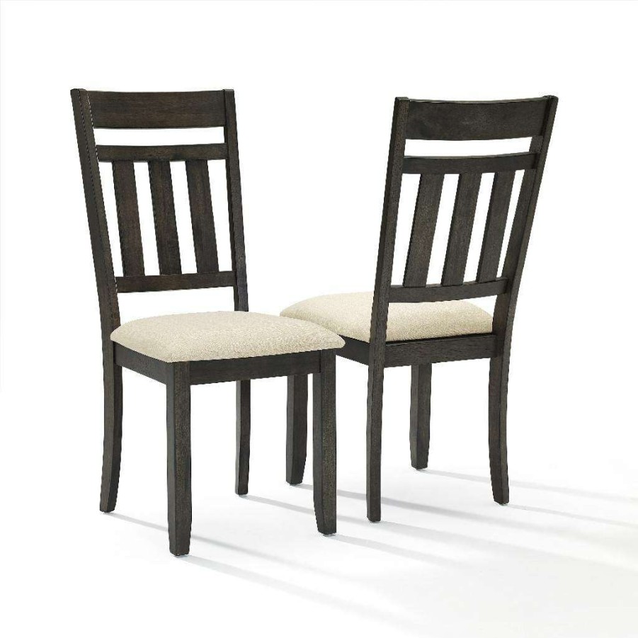 Dining * | Reliable Quality Hayden 2Pc Slat Back Dining Chair Set Slate 2 Slat Back Chairs Crosley Cf8020-Sl