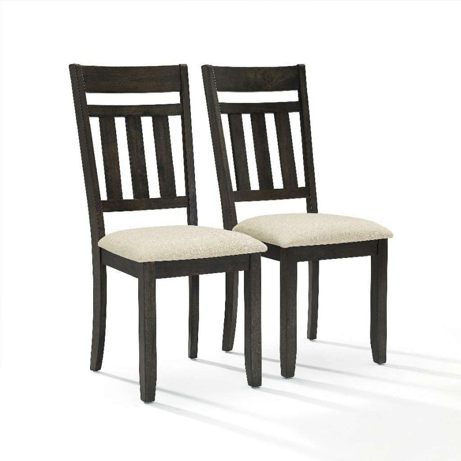 Dining * | Reliable Quality Hayden 2Pc Slat Back Dining Chair Set Slate 2 Slat Back Chairs Crosley Cf8020-Sl