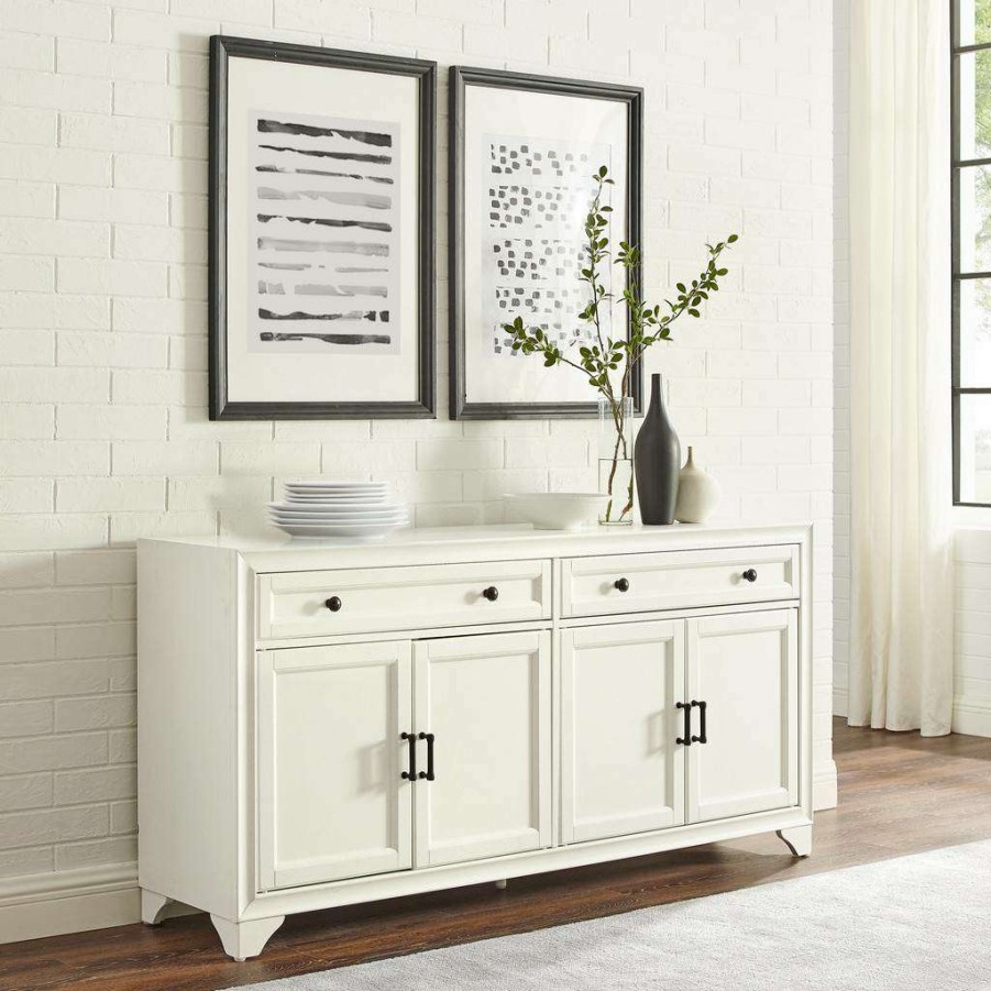 Dining * | Quick Expedition Tara Sideboard Distressed White Crosley Cf4209-Wh