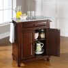 Carts & Islands * | Less Expensive Cambridge Granite Top Portable Kitchen Island/Cart Mahogany/Gray Crosley Kf30023Dma