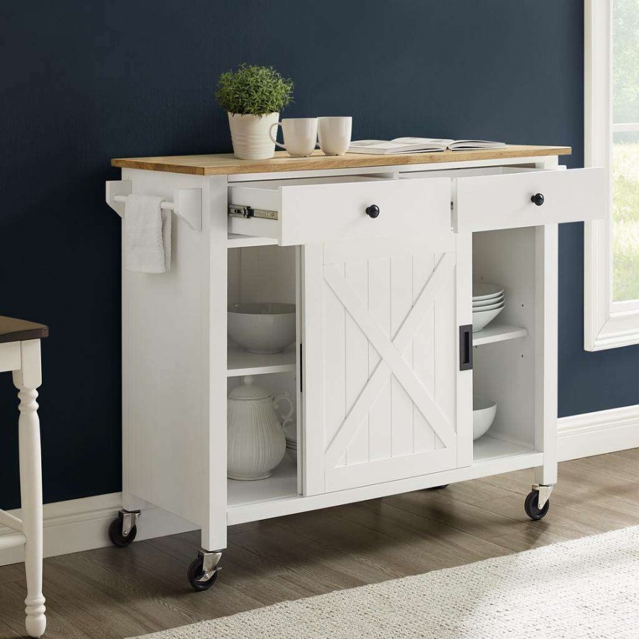 Carts & Islands * | Excellent Quality Laurel Kitchen Island/Cart Crosley Cf3033Na-Wh