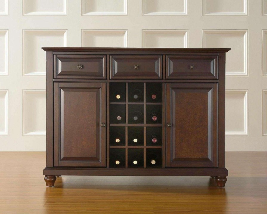 Dining * | Classical Cambridge Sideboard Cabinet W/Wine Storage Mahogany Crosley Kf42001Dma