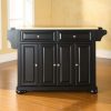 Carts & Islands * | New Alexandria Wood Top Full Size Kitchen Island/Cart Black/Natural Crosley Kf30001Abk