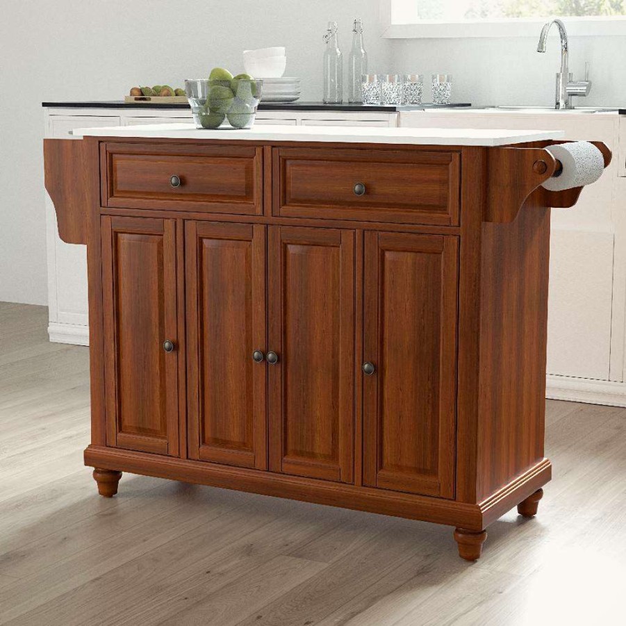 Carts & Islands * | Sells Cheap Cambridge Granite Top Full Size Kitchen Island/Cart Cherry/White Crosley Kf30005Dch