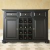 Dining * | Shop New Alexandria Sideboard Cabinet W/Wine Storage Black Crosley Kf42001Abk