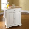 Carts & Islands * | Exclusive Design Alexandria Wood Top Portable Kitchen Island/Cart White/Natural Crosley Kf30021Awh