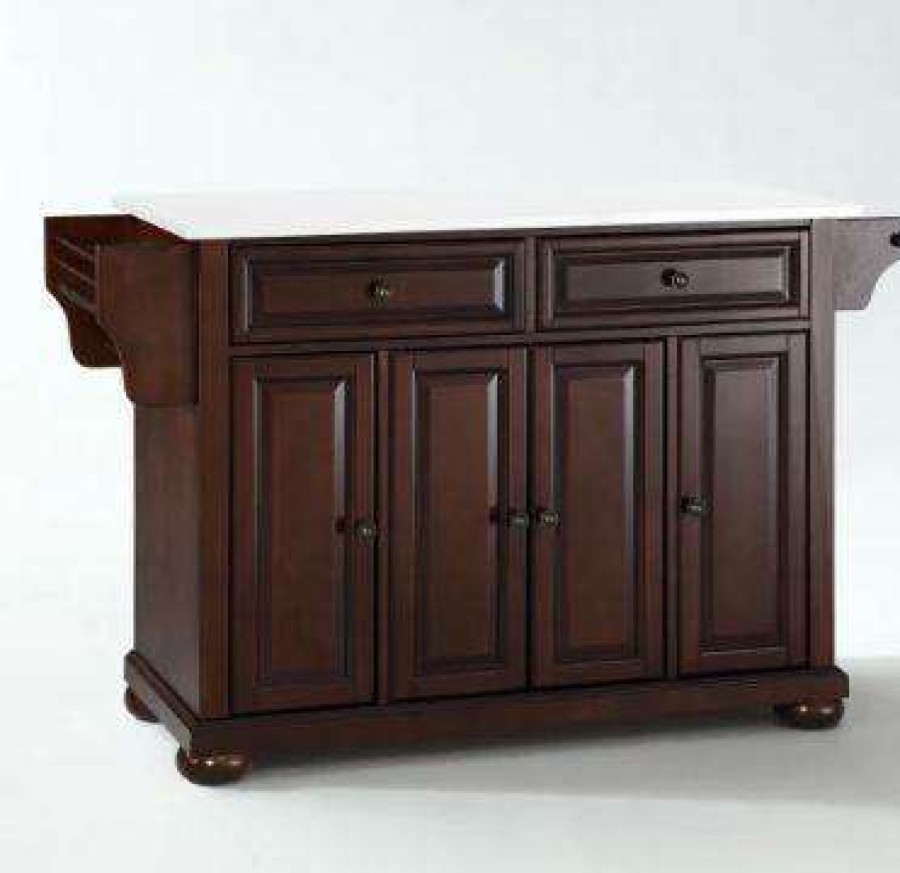 Carts & Islands * | Best-Selling Alexandria Granite Top Full Size Kitchen Island/Cart Mahogany/White Crosley Kf30005Ama